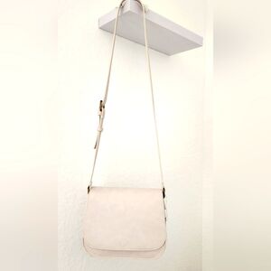 Sonoma Goods For Life Women's Kaydee Flap Crossbody Cream Color Vegan Leather.